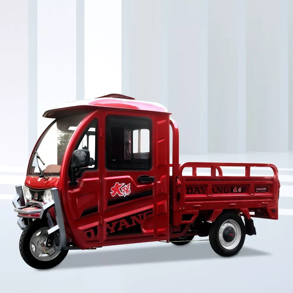 BEIYI Electric Cargo Tricycle Enclosed Mini Scooter for Adult 1500w 72V 45A Max Red Closed Body for Global Market 3.75-12