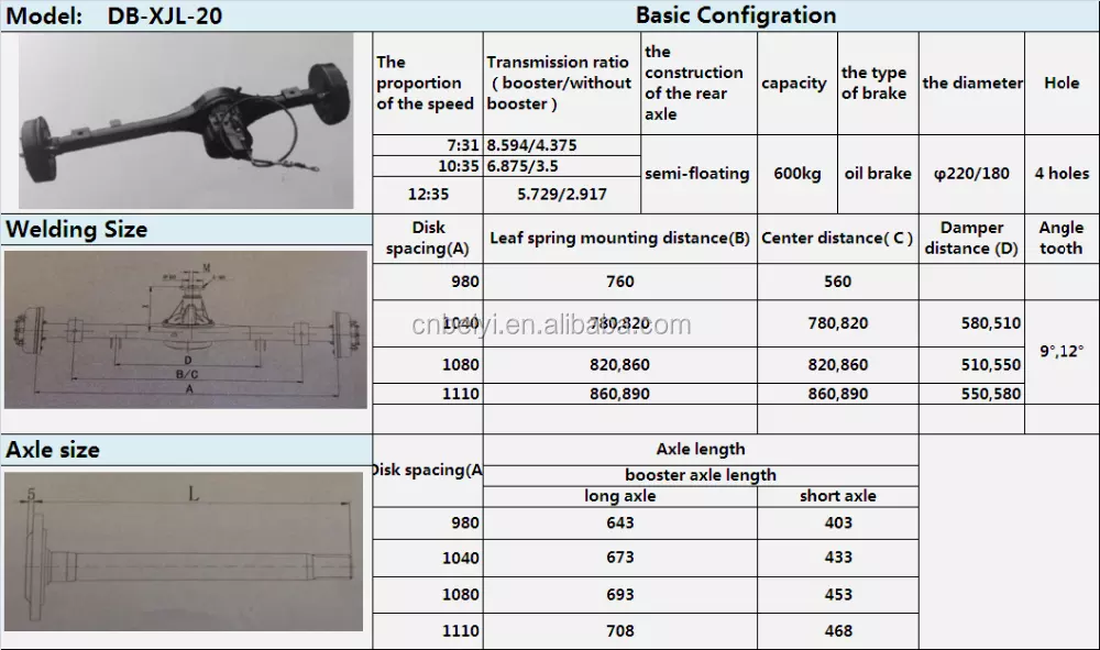 Transmission ratio Electric Car 60*4 shaft housing In Ecuador