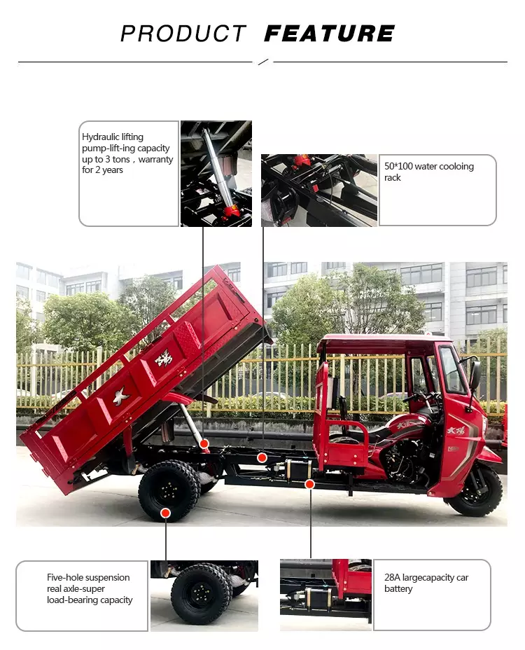 China 3 wheel High quality popular foldable excellent powerful tricycle cargo engine 300cc farm cargo tricycle