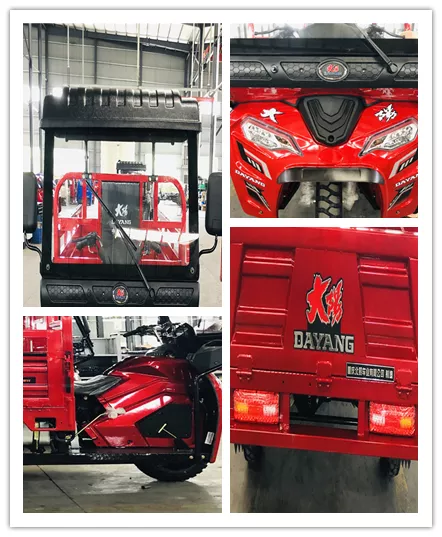 200cc 250cc 300cc Heavy Loading Truck Motorized Cargo Tricycles 3wheels Motorcycle Semi-closed Cabin Handle Three Wheel Tricycle