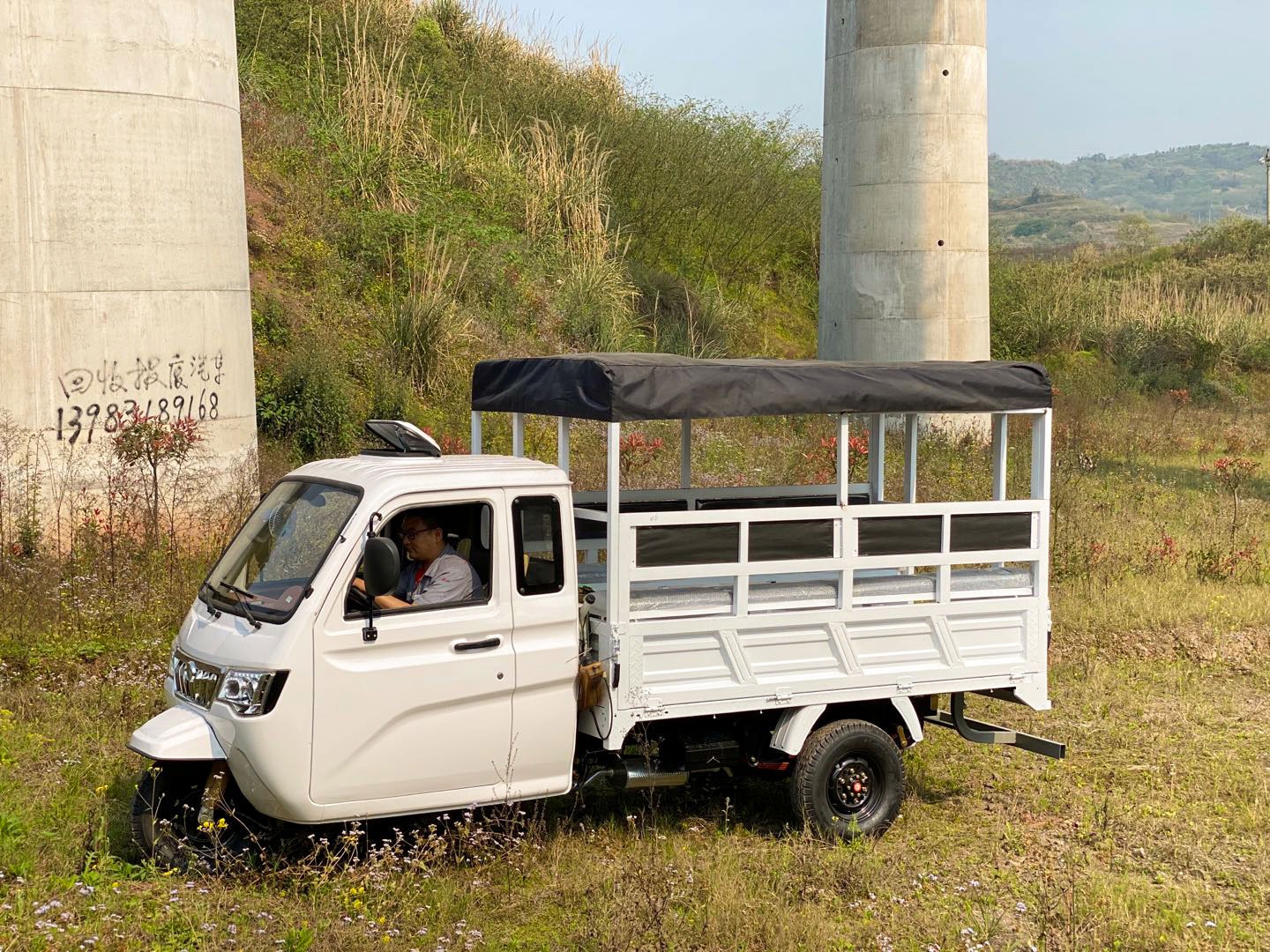 DY-P2 350CC  heavy Loading Cargo Tricycle with Cover