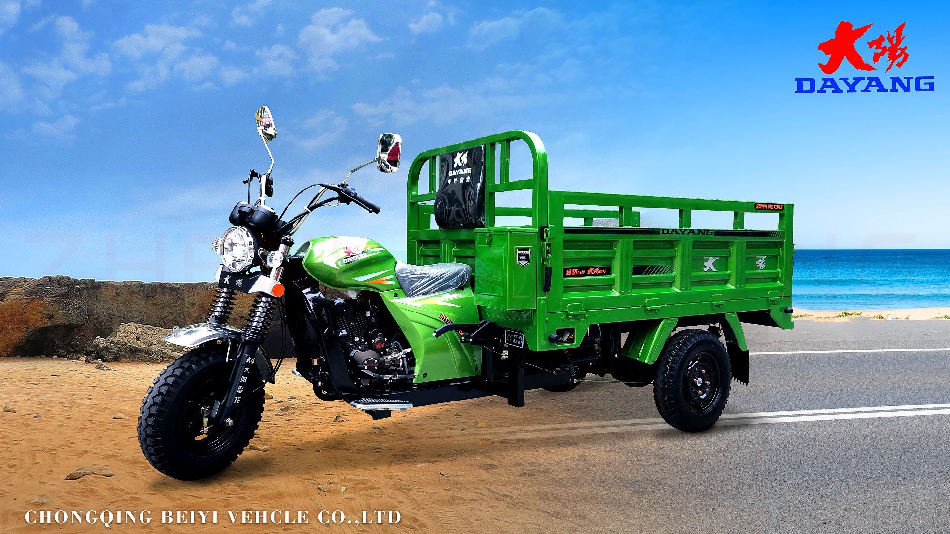 Open Body 12v 120ah Motorized Cargo Motor Tricycle