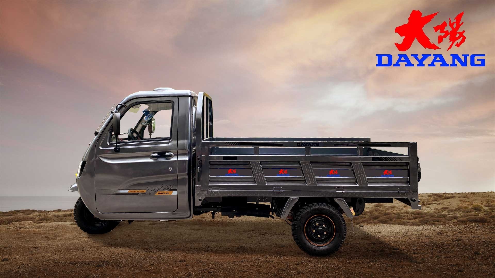 DY-ST1 Enclosed cabin heavy loading tricycle with powerful engine and big cargo truck tricycle