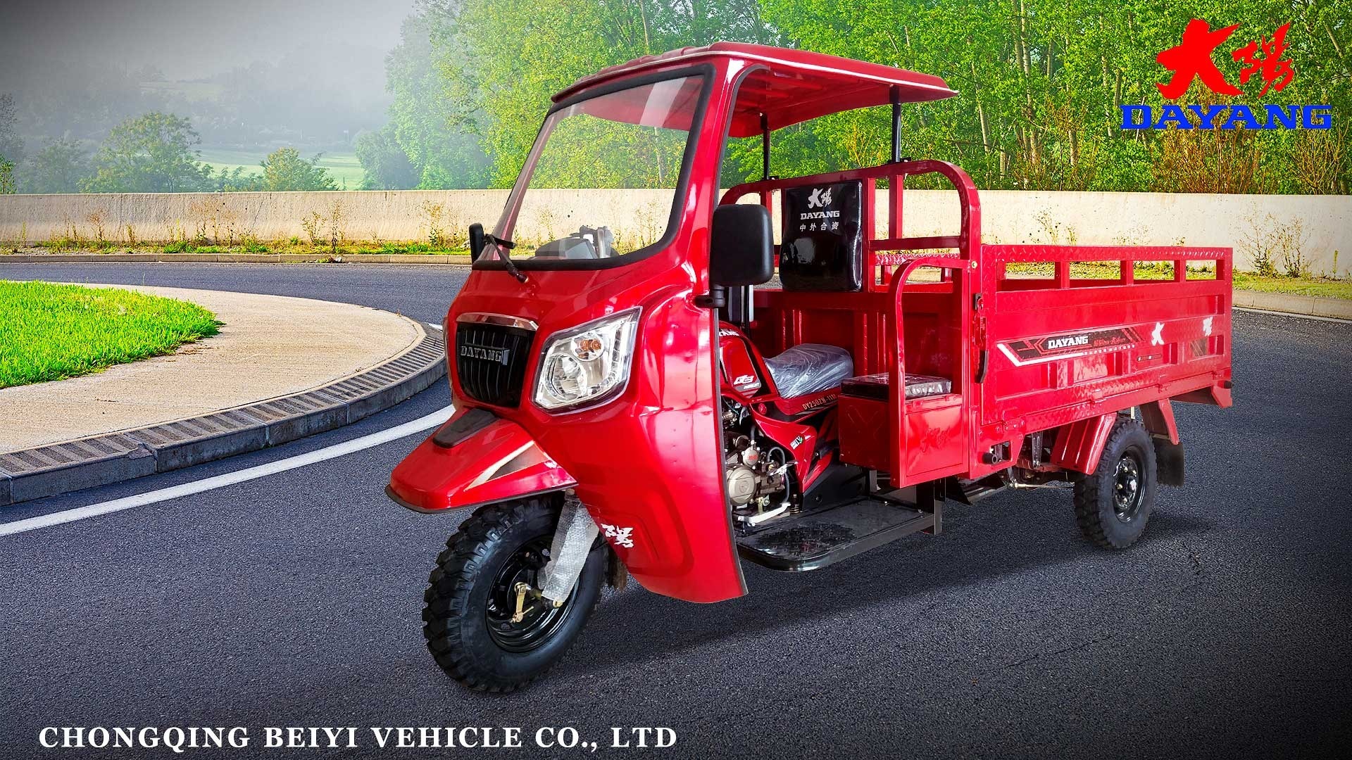 DY-ST1 Semi cabin dayang tricycles with 250cc 300cc 350cc powerful engine