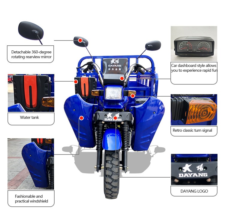 Q2A  Motorized Cargo Trike Three Wheel Cargo Motorcycle Tricycle With Cargo Box DY150ZH-3N