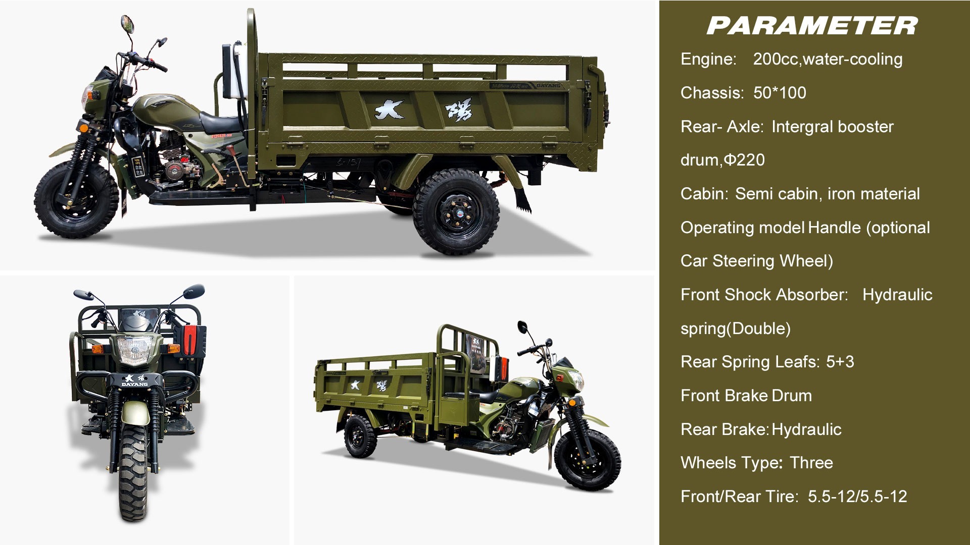 Double Frame Heavy Load Cargo Tricycle