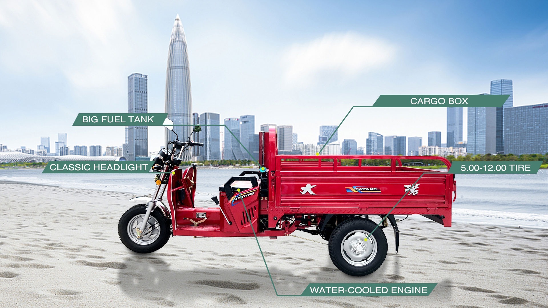 Tri Wheel Motorized Cargo Tricycle