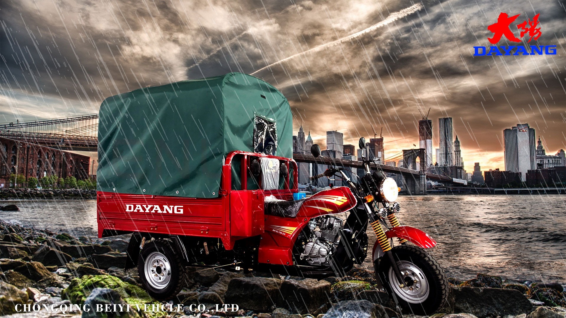 DAYANG OEM High quality 300cc cargo motorcycle tricycle Motorized 3 Wheel Cargo Motorcycle 