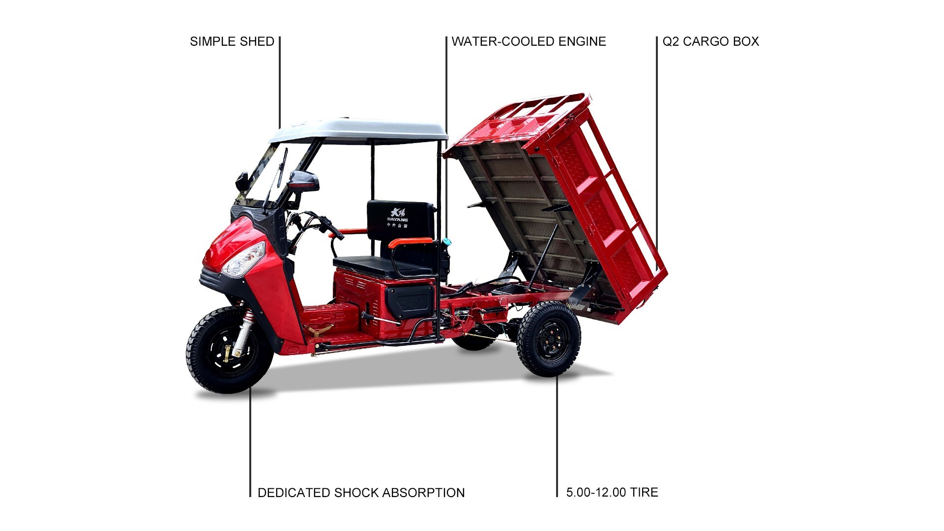 China factory brand new Stability cargo 350cc cargo motorcycle tricycle goods motorcycle tricycle