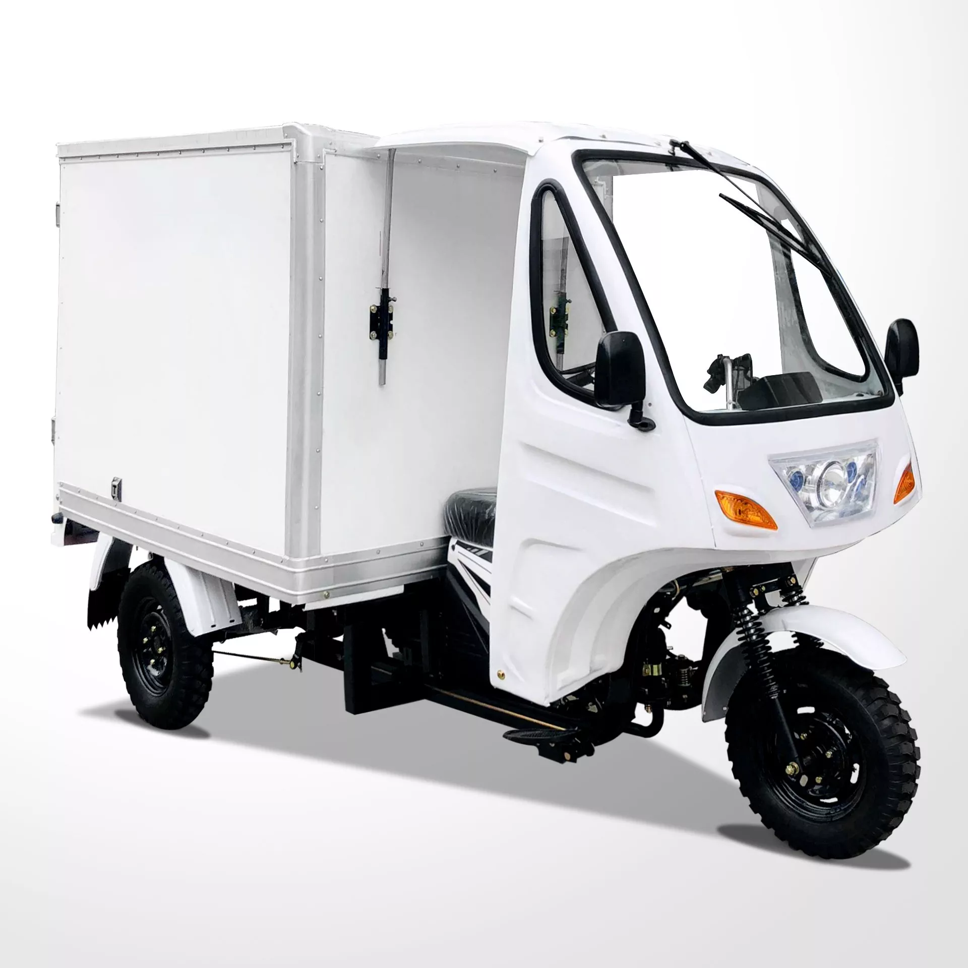 Dayang Well Sell Box Cargo Tricycle Five Wheel Longer Motorcycle Axle Tricycle White Lifan Body Box Frame Battery