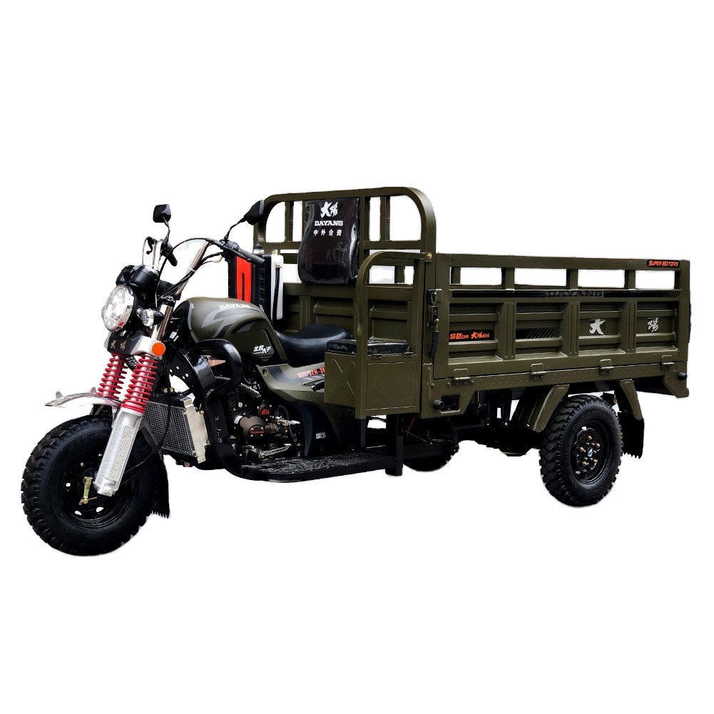 Chinese Strong Climbing Ability Gasoline Powered 3 Wheels Cargo Box 150 200cc Delivery Van Cargo Tricycle