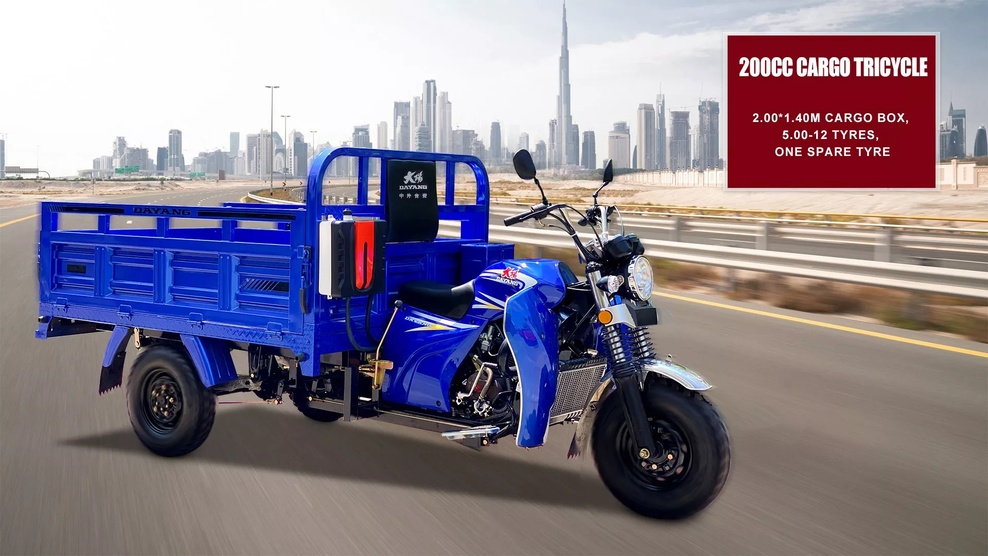 Dayang Brand 200cc Water Cooled Tricycle Cargo Tricycles 3 Tires Tricycle Motorcycle Export To African Market