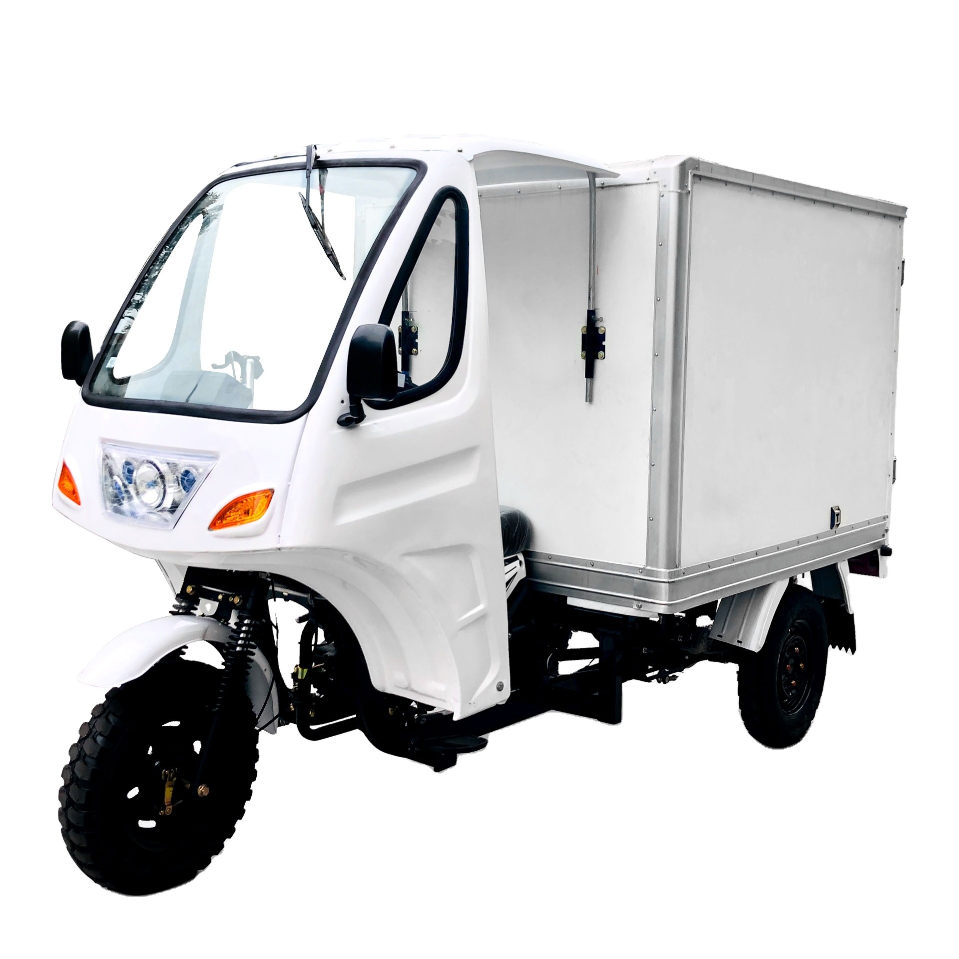 Dayang Well Sell Box Cargo Tricycle Five Wheel Longer Motorcycle Axle Tricycle White Lifan Body Box Frame Battery