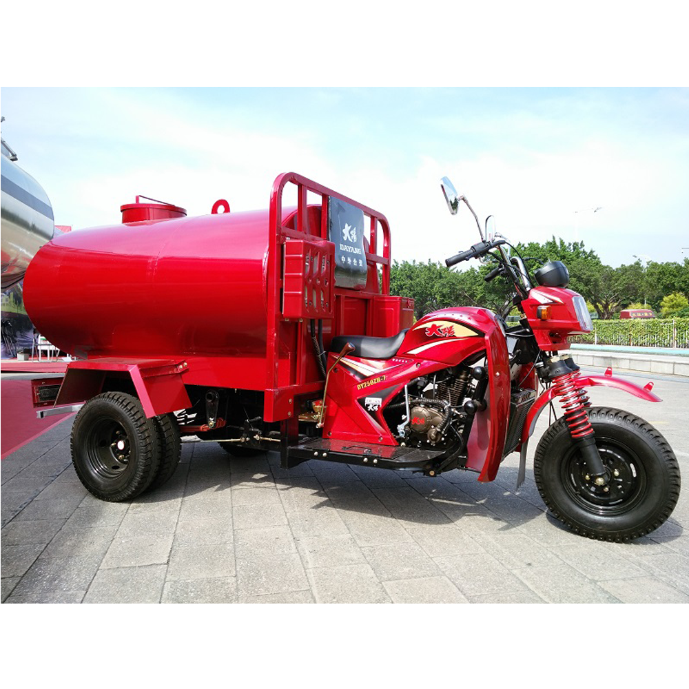 Watering Tank Tricycle Factory Supply Iron Material Pertol Durable Five Wheeler Gas 4-stroke Engine 150CC 200cc 250cc Cargo Open