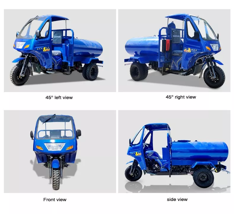 Hot sale exporting tri bike model tuk tuk cargo tricycle  petrol motor cargo fluid tricycle tanker in india