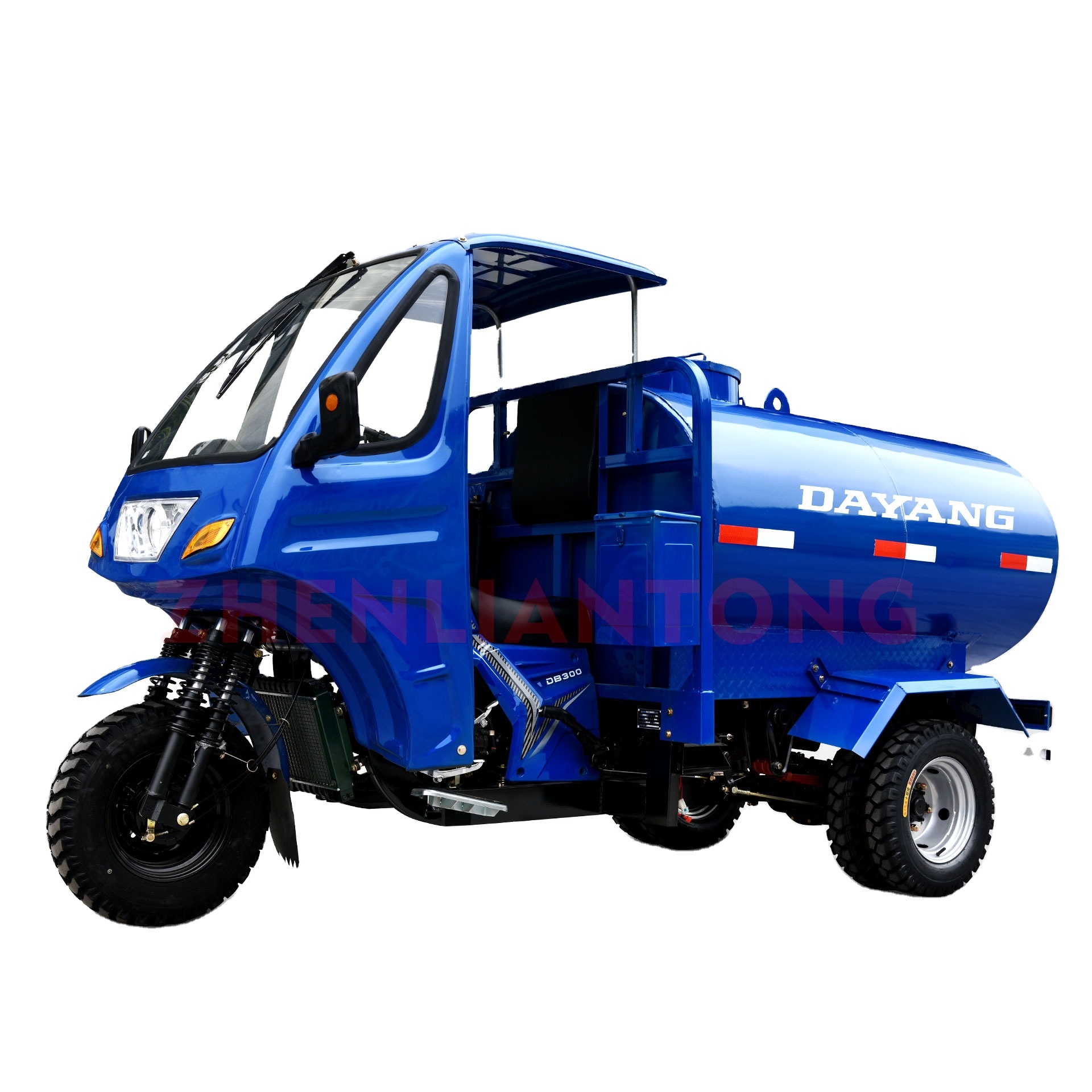 High Quality 250CC Motorized Special Cabin Roof Delivery Water Tank 1000L Tricycles Manufacture Cargo Open water barrow