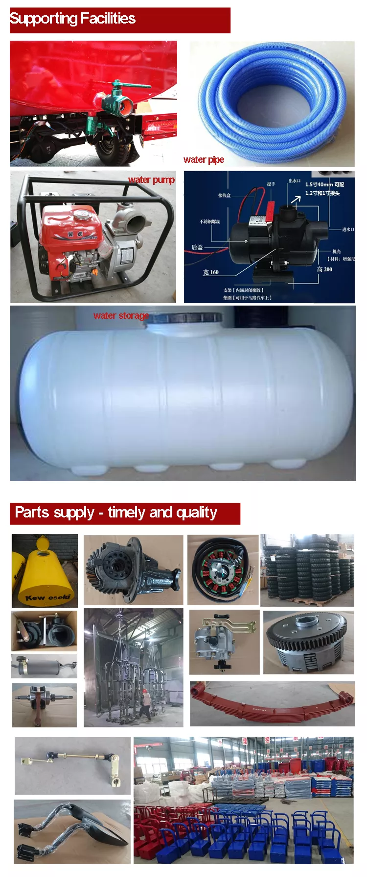 Popular Customized Five Wheeler 250cc Three Wheeler Water Tank Cargo Tricycle Motorized > 250cc 1.6*1.3(m) Drum Brake Gas Petrol