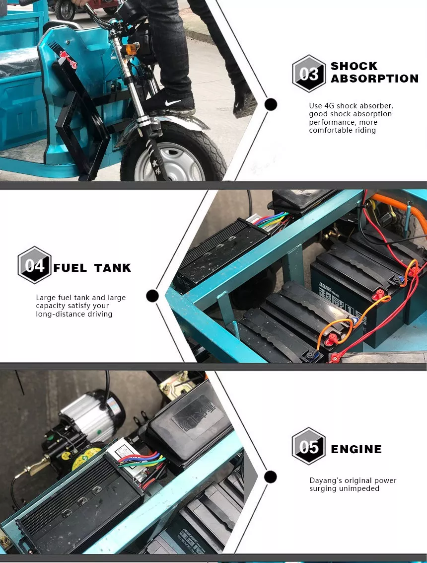 Three Wheel Electric Cargo Bike 1200W 1500W  Mobility Electric Vehicle MB-H9 Electric Tricycles Electric Tricycle Cargo Tricycle