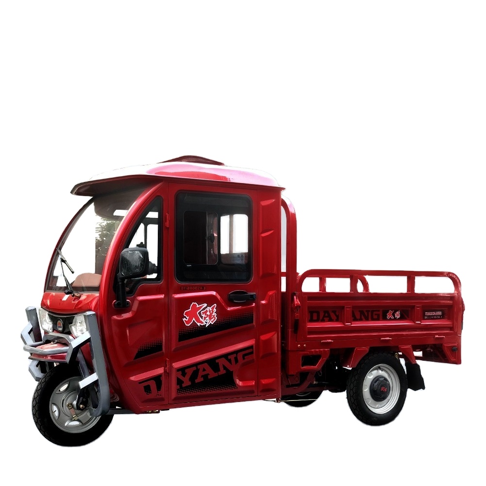 BEIYI Electric Cargo Tricycle Enclosed Mini Scooter for Adult 1500w 72V 45A Max Red Closed Body for Global Market 3.75-12