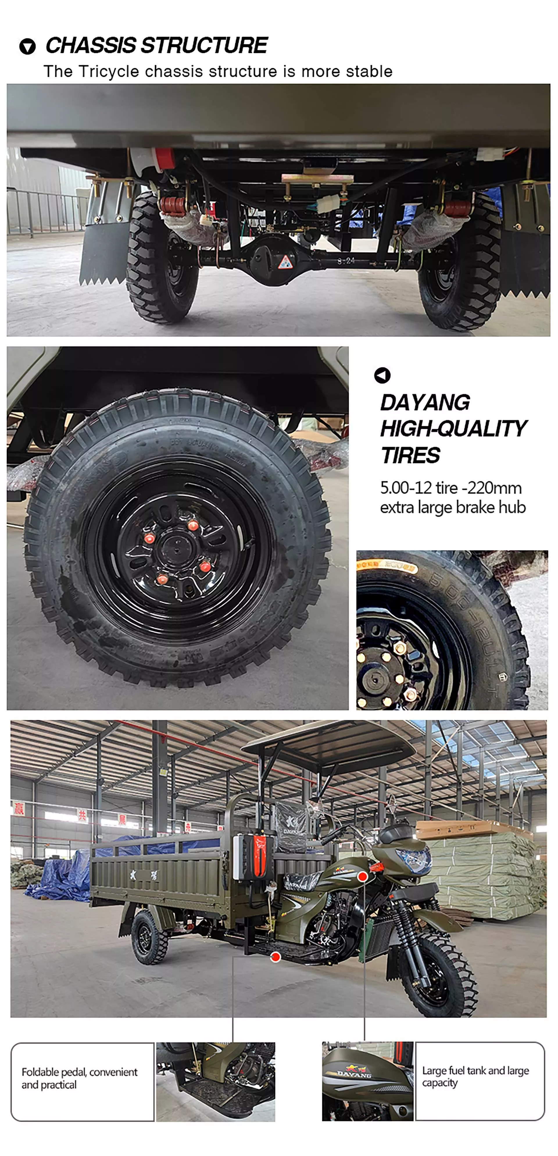 Heavy Loading Cargo Box Gasoline sudan motor tricycle cargo petrol motorized tricycles moteur gazoil