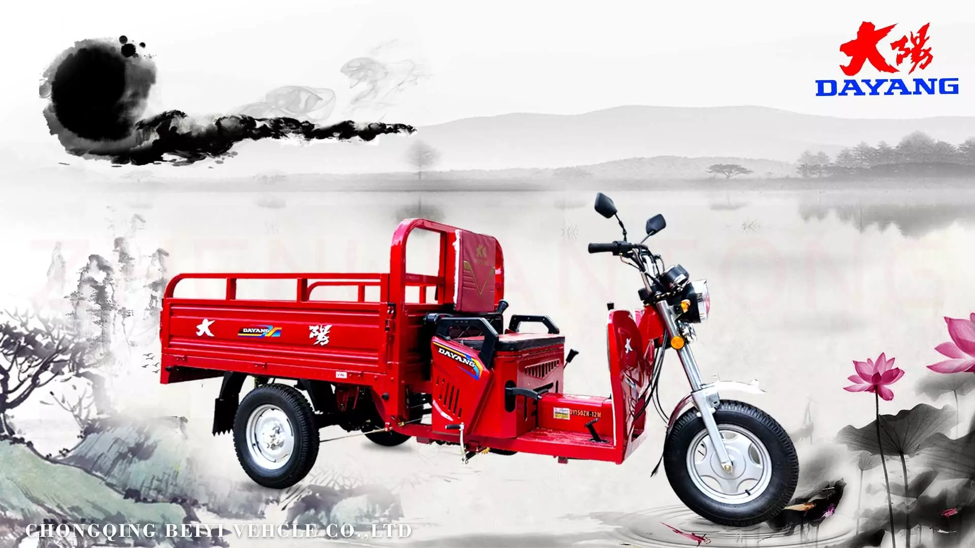 Brake Three Wheel Tricycle Air Cooled Engine Motorized 201 - 250cc Petrol Gasoline Passenger 4.00-12 55km/h > 800W CN;CHO DAYANG
