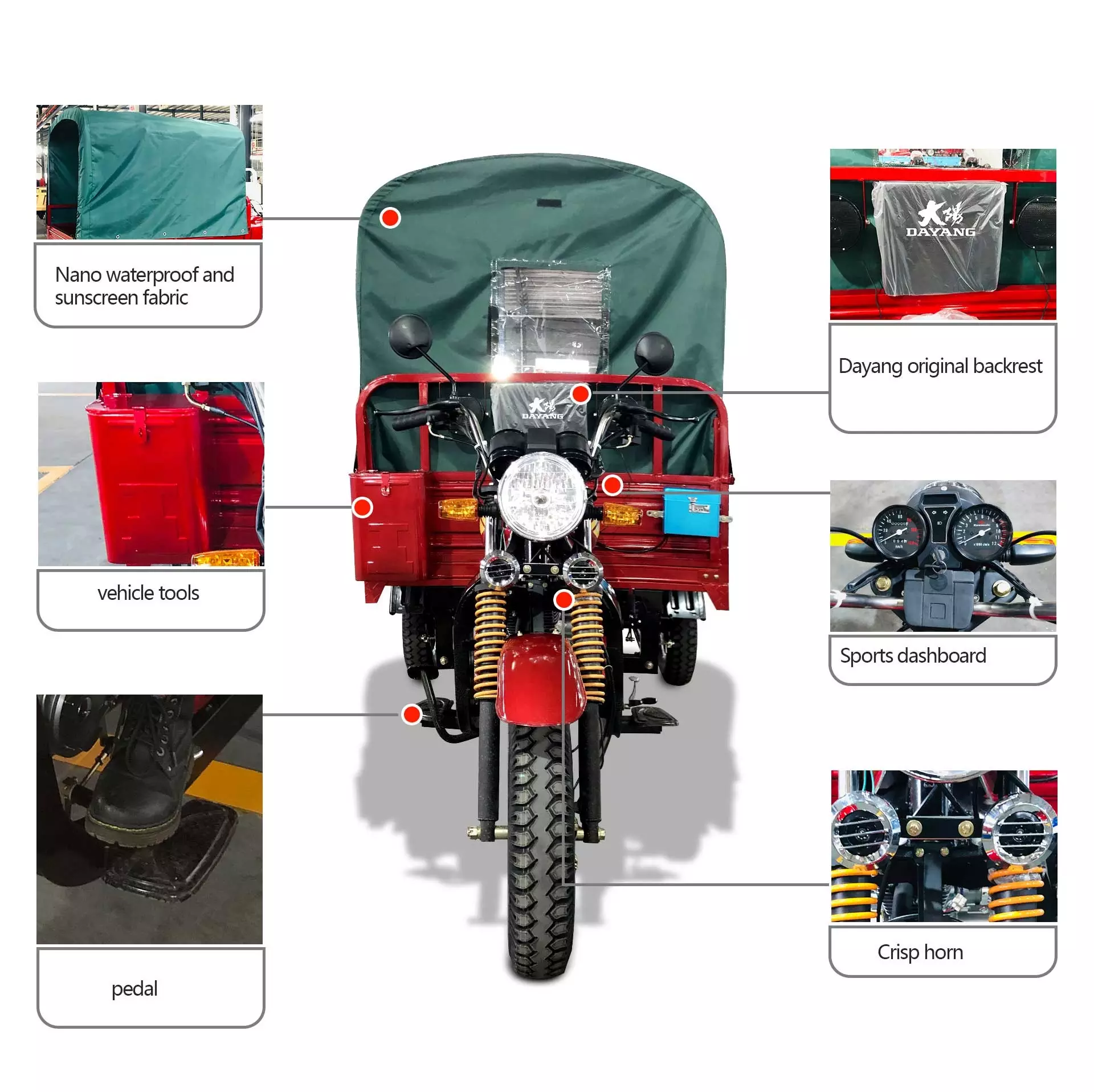 Manufacturer Hot Sale Cheap motorized adults valve loncin 150cc 200cc petrol engine cargo cold box bike tricycle