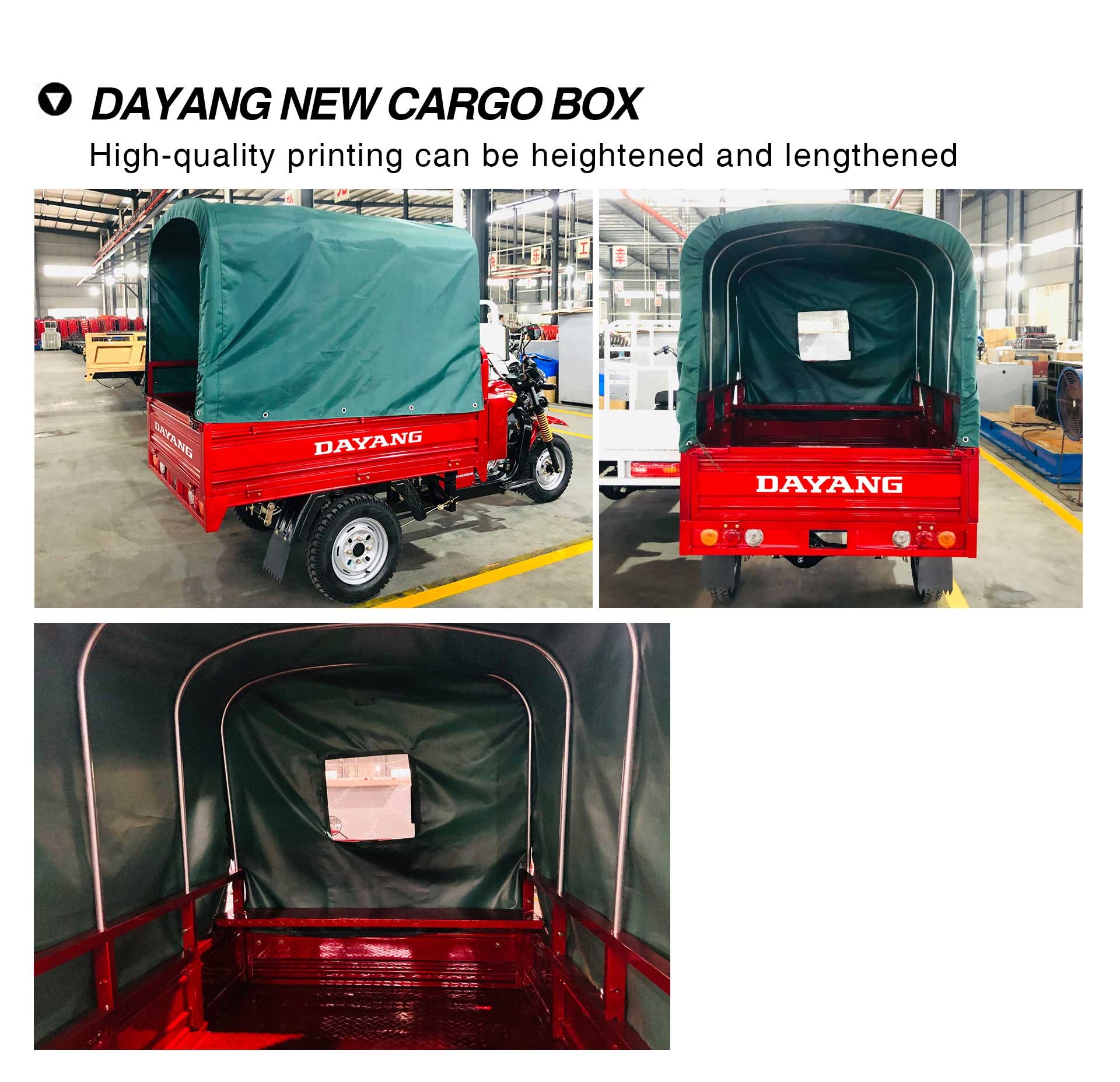 China power-assisted transport van cargo heavy loading 150cc canopy royal motorized tricycle