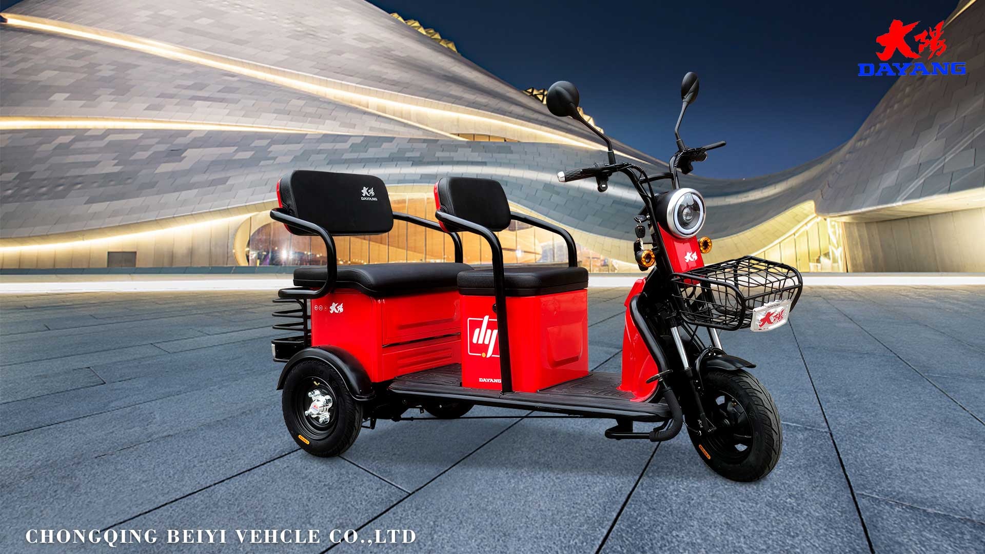 DAYANG Three Wheel Electric Mini Scooter Tricycle for Adult Max Red Body Good Look Electric Tricycles 500w motor Power
