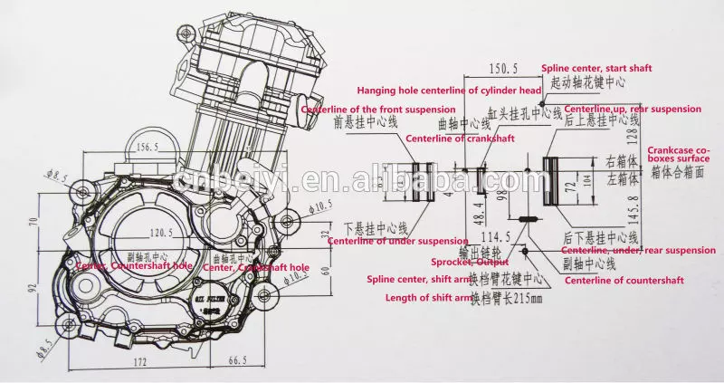 DAYANG 300cc Motorcycle Engine Assembly Single Cylinder Four Stroke Style
