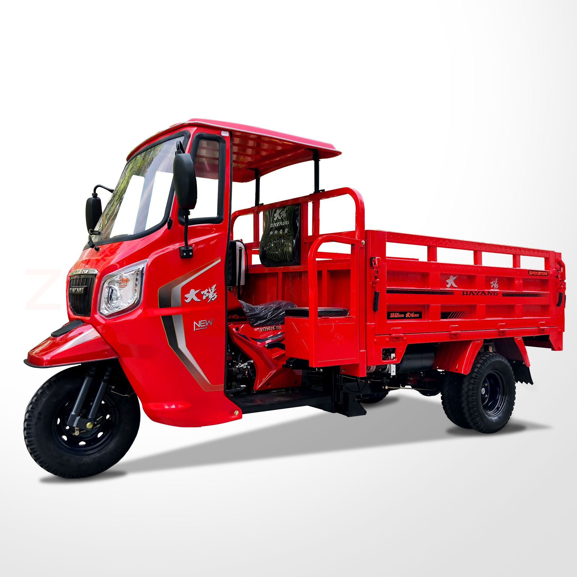 Big carriage fuel domestic and agricultural harga cabin motor tricycle motorized tricycles strong