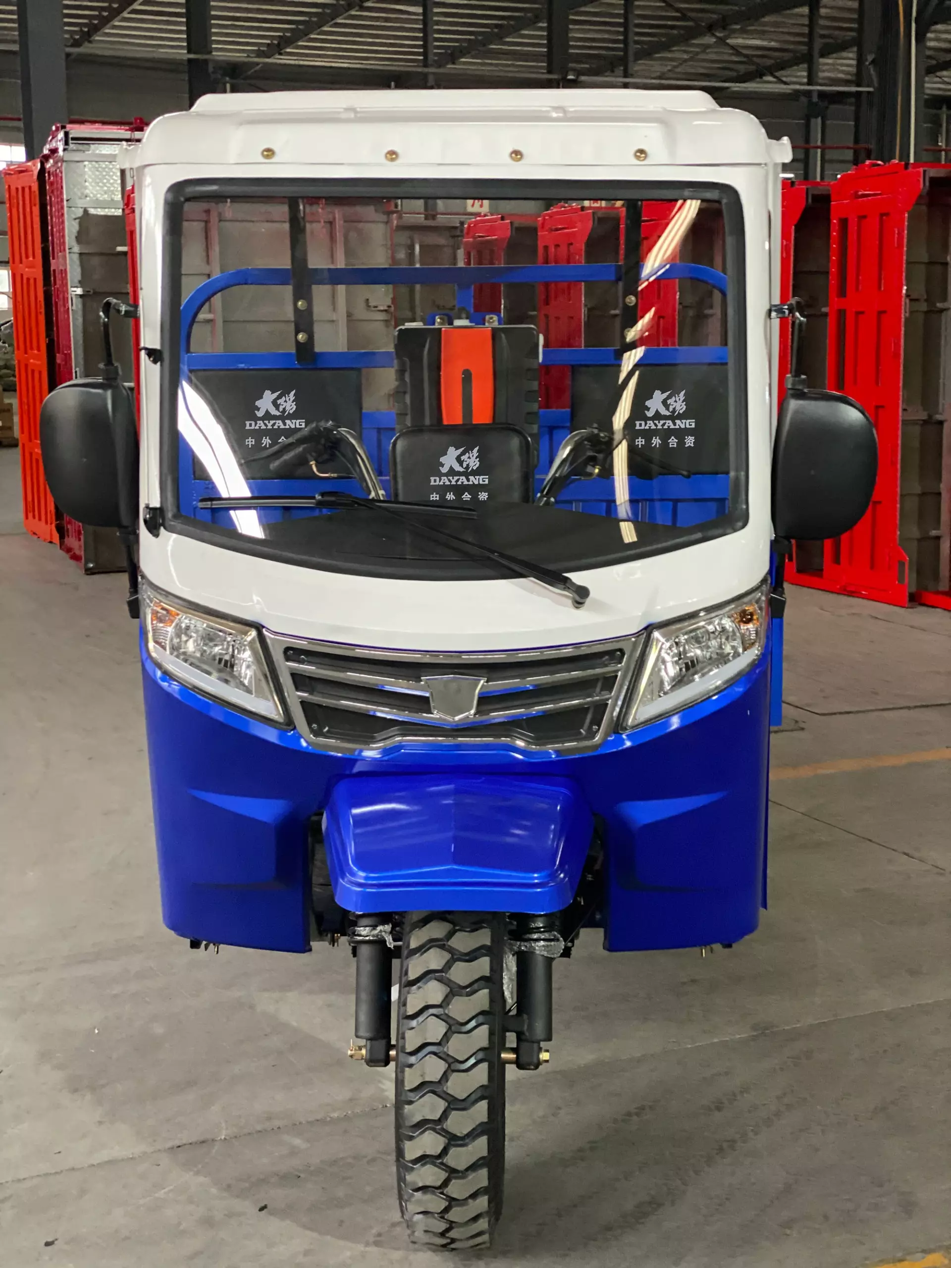 High-power Passenger And Cargo gasoline Trike semi cabin Adult loading Cargo Tricycle for cargo transportation