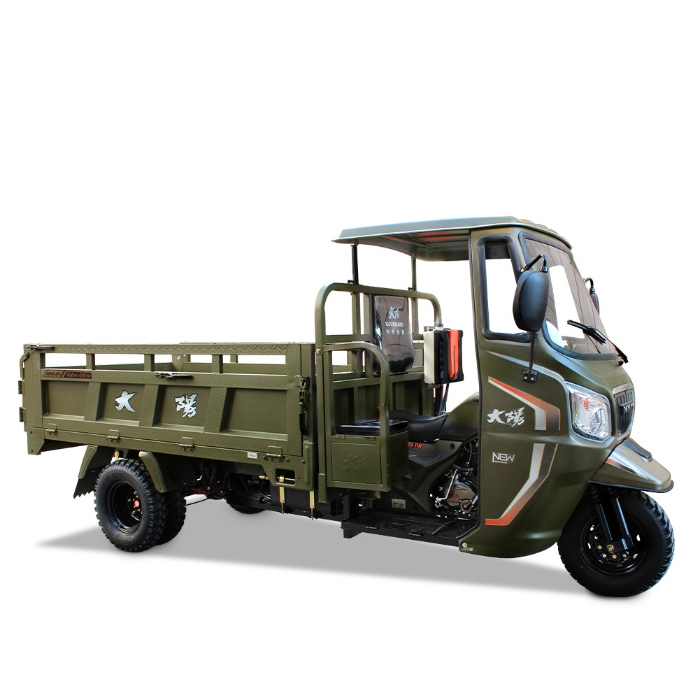 Enclosed cabin Motorcycle Tricycle 3 Wheel Cargo for Adult Car Gold Body Spring Steel Box Frame Power Battery Engine