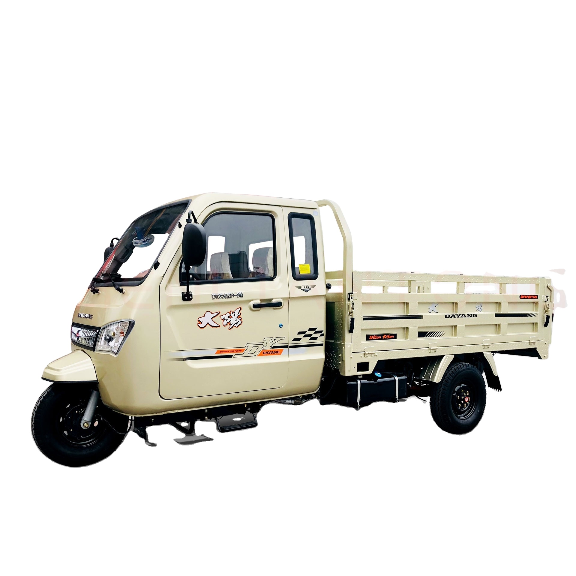 DAYANG enclosed cabin and heavy loading motorized tricycle cargo tricycle three wheel motorcycle cheap factory motorcycle