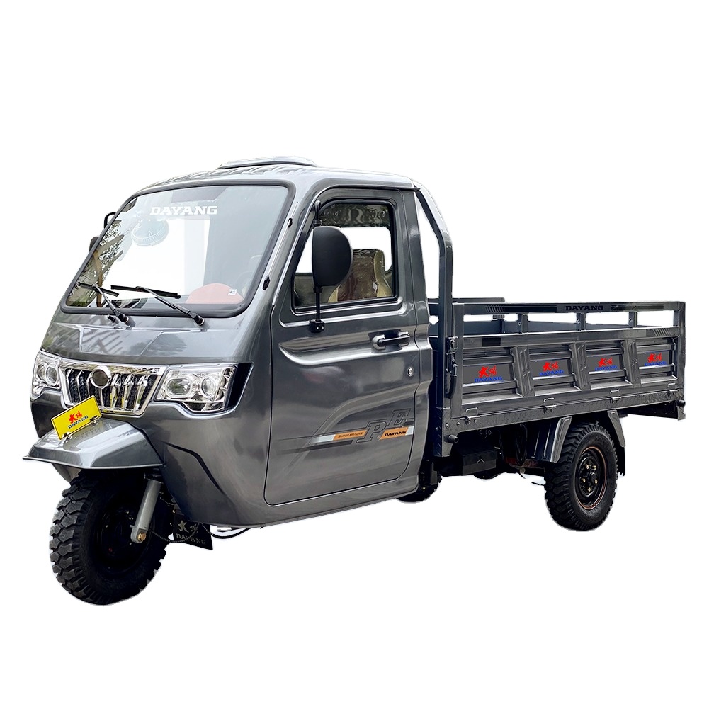 DAYANG T5 in gray high quality Closed Cab Three Wheel motorized Van Cargo 300cc Tricycle For Sale