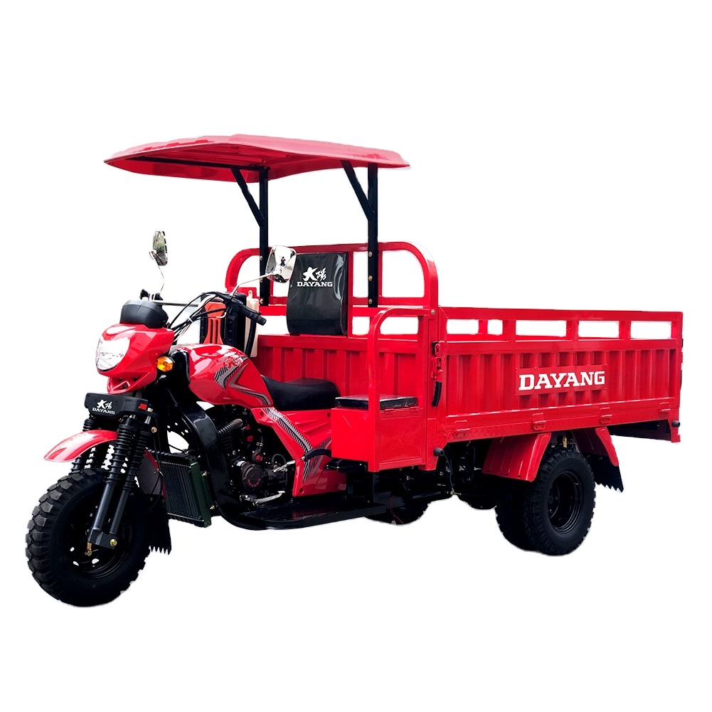 Agricultural DAYANG three wheeled motorcycle dump tricycle strgong power battery wholesale tiper five wheels gasoline