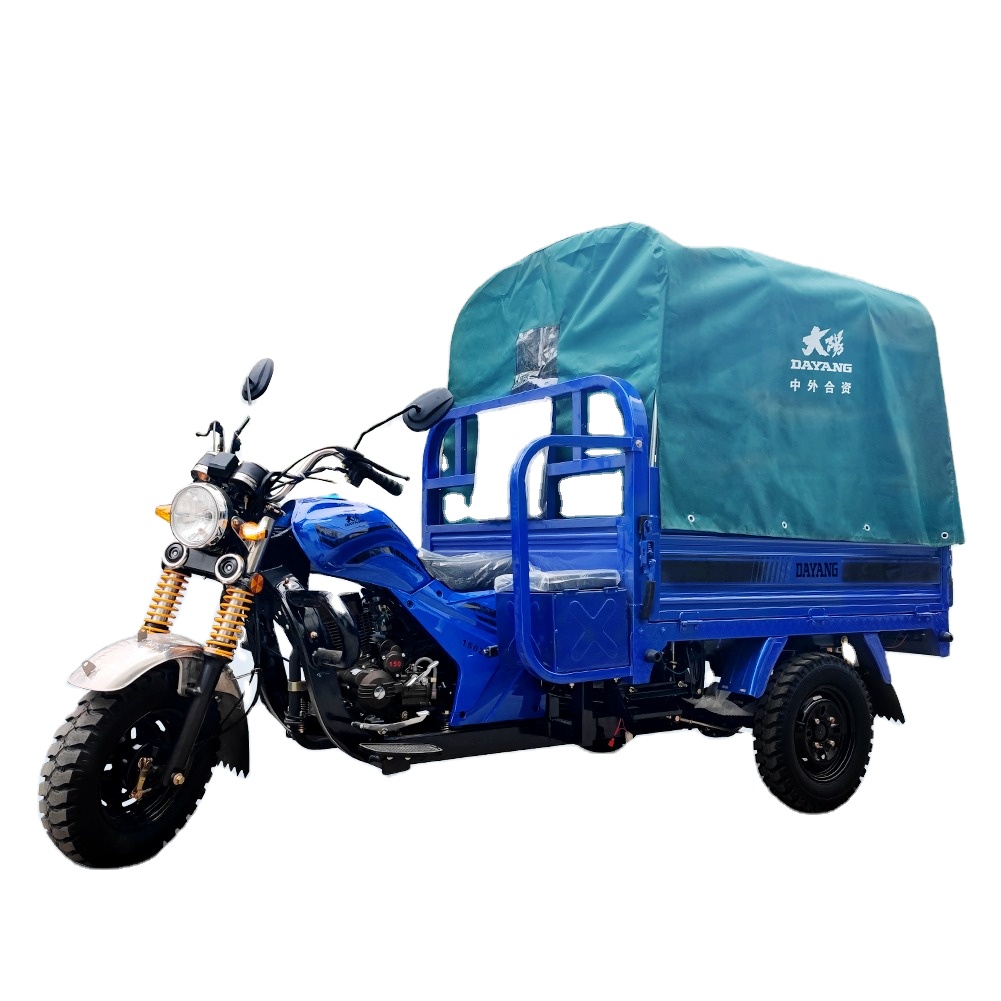 High quality new design 3 wheel motorcycle farm petrol gas powered delivery van peru motorized cargo tricycle