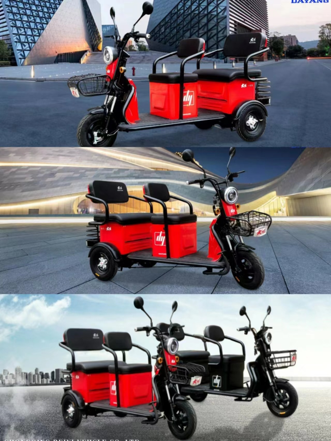 Egypt Cairo Alexandria Luxor Aswan Suez Qena 2021 DAYANG factory electric tricycle 350W differiential motor 3 wheel leisure tricycle for adult passenger and cargo carrier